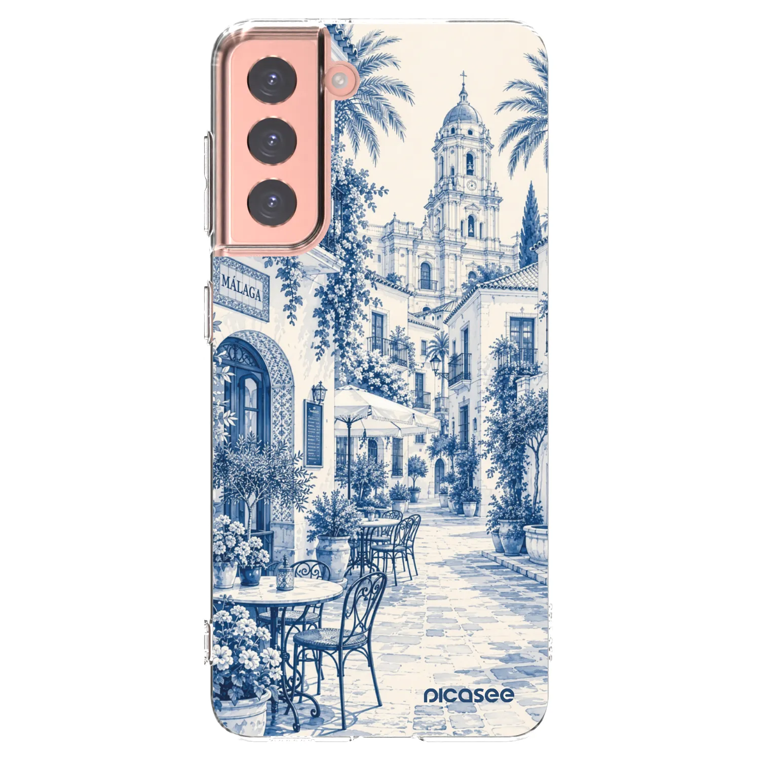 Picasee silikonowe przeźroczyste etui na Samsung Galaxy S21 5G G991B - Calle Azul