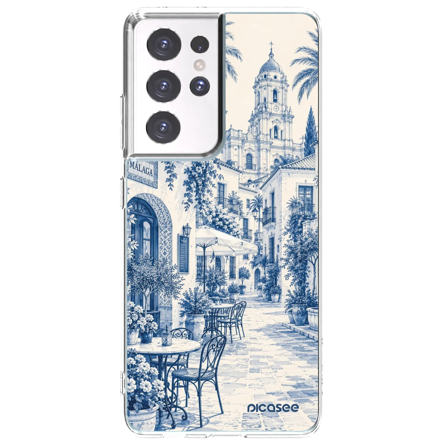 Picasee silikonowe przeźroczyste etui na Samsung Galaxy S21 Ultra 5G G998B - Calle Azul