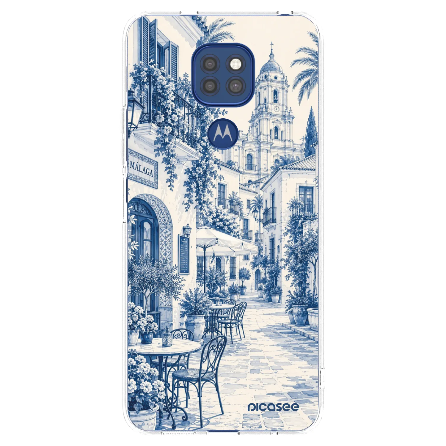 Picasee silikonowe przeźroczyste etui na Motorola Moto G9 Play - Calle Azul