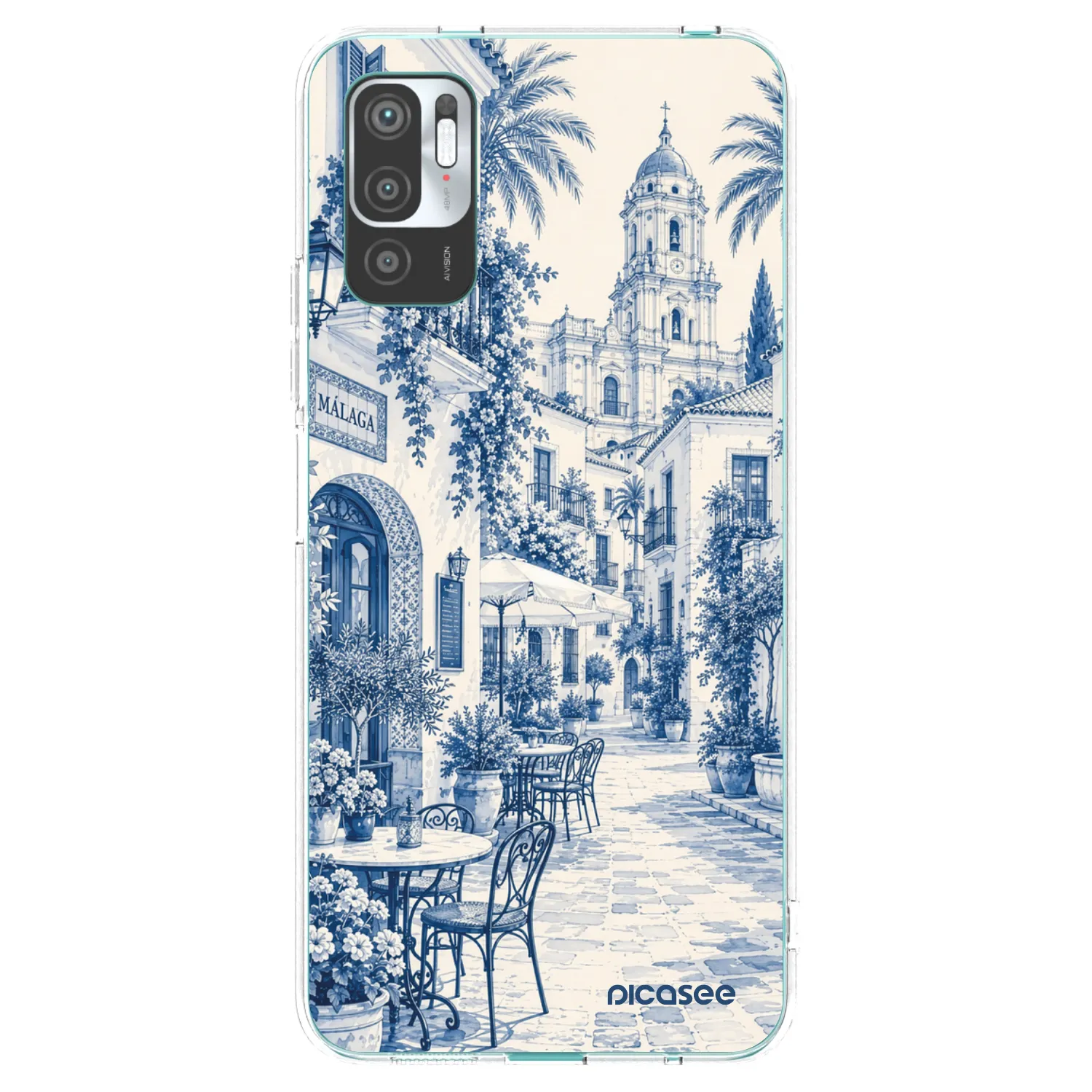 Picasee silikonowe przeźroczyste etui na Xiaomi Redmi Note 10 5G - Calle Azul