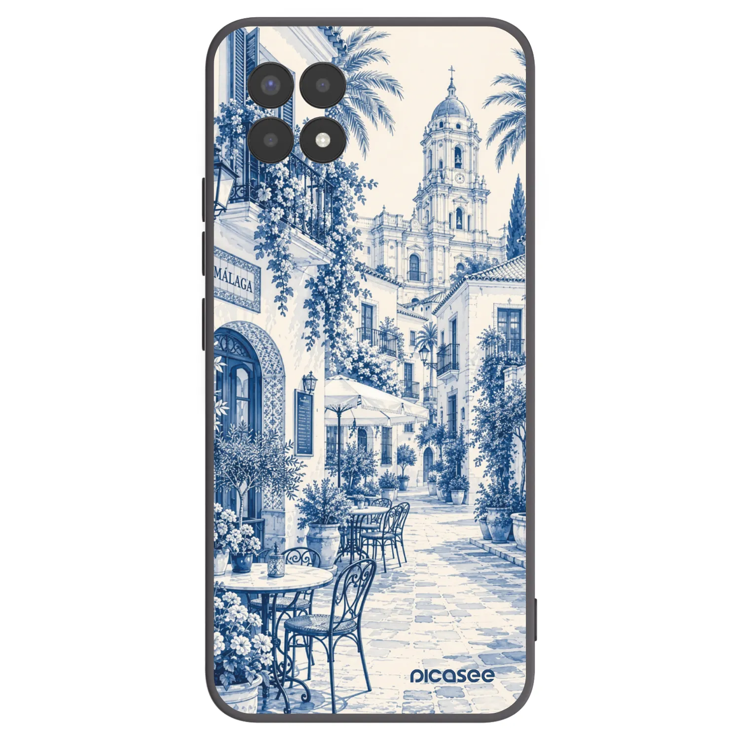 Picasee silikonowe czarne etui na Realme 8i - Calle Azul