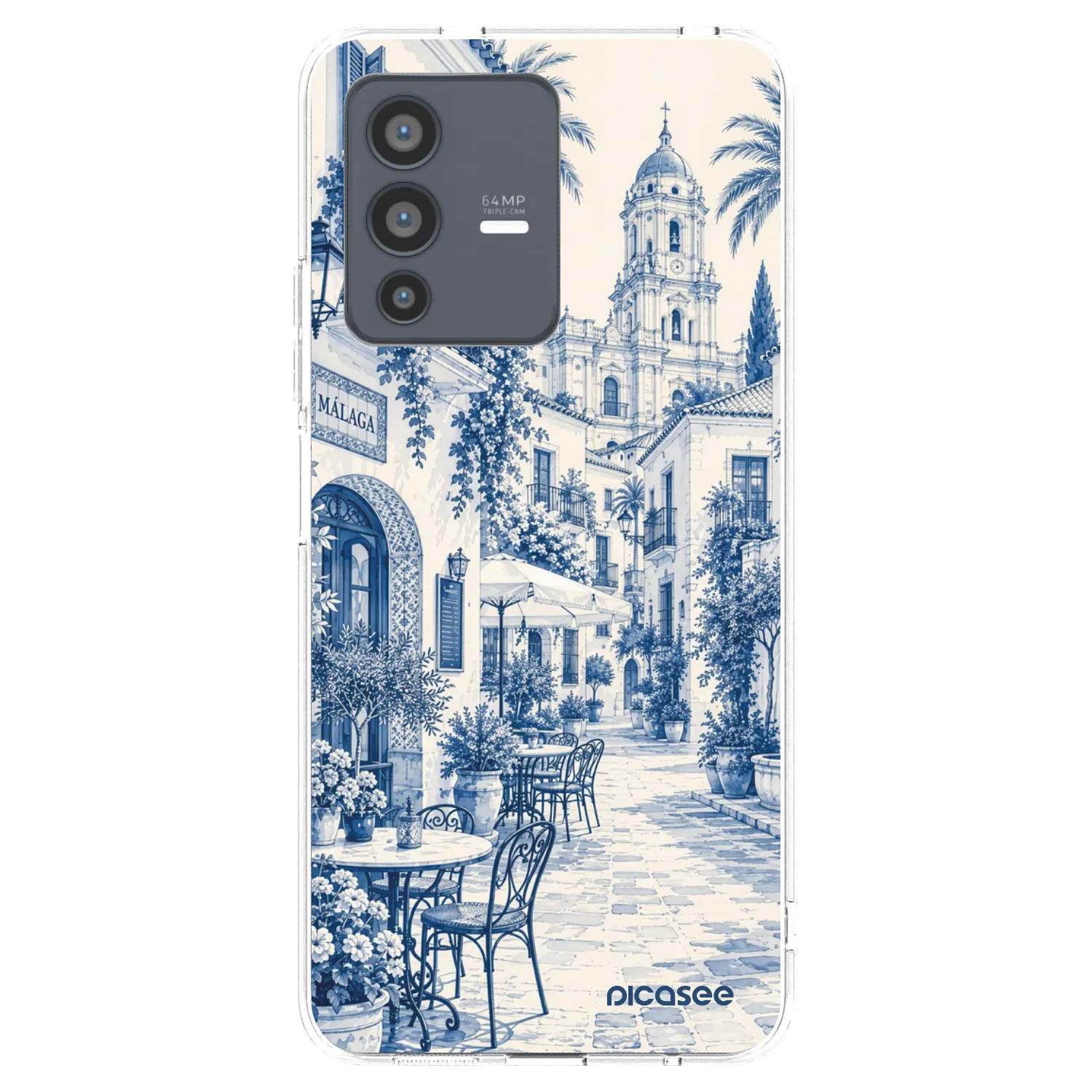 Picasee silikonowe przeźroczyste etui na Vivo V23 5G - Calle Azul