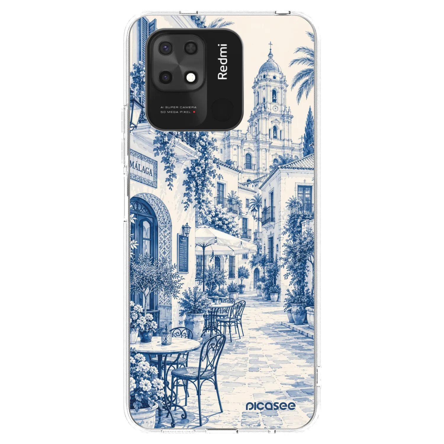 Picasee silikonowe przeźroczyste etui na Xiaomi Redmi 10C - Calle Azul