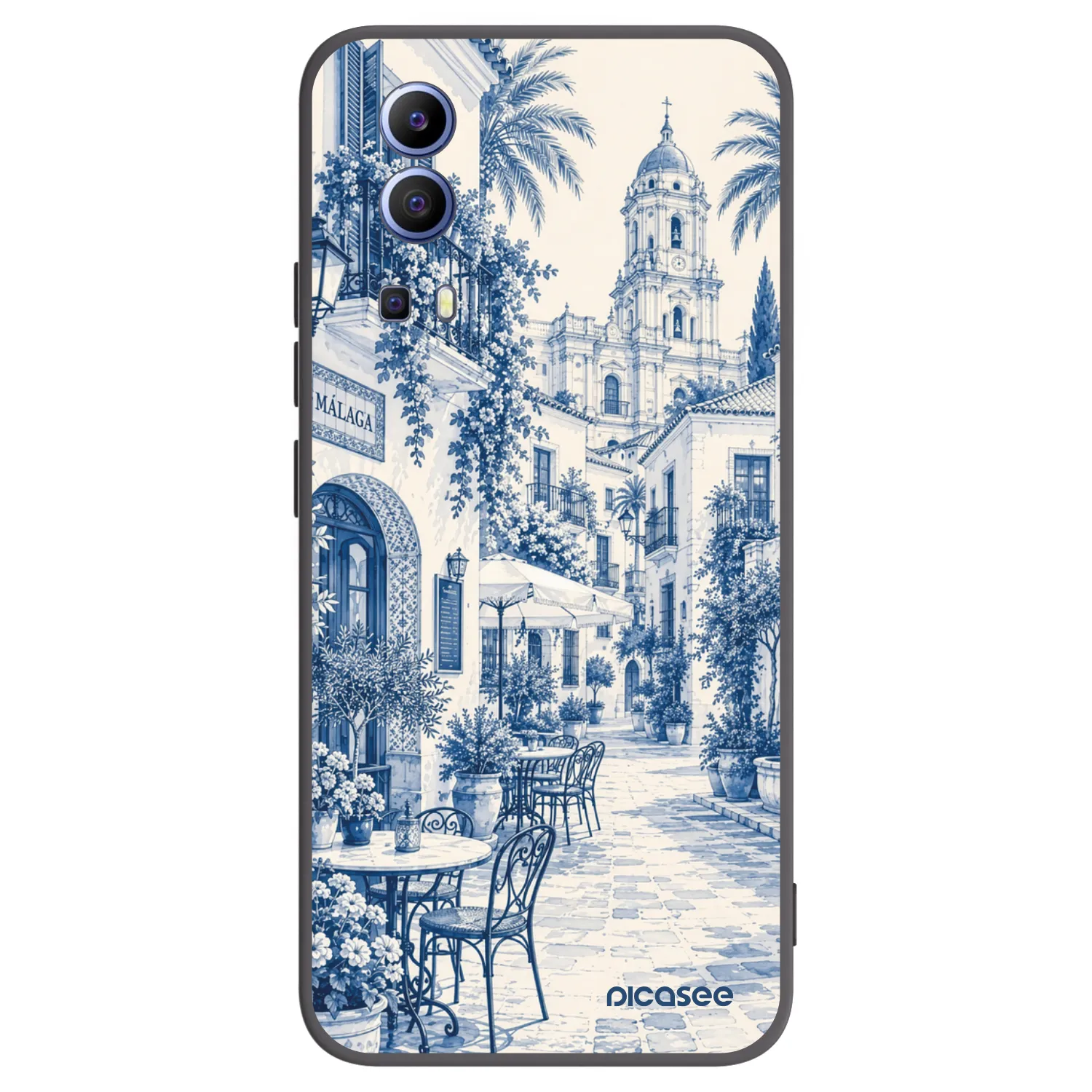 Picasee silikonowe czarne etui na Vivo Y52 5G - Calle Azul