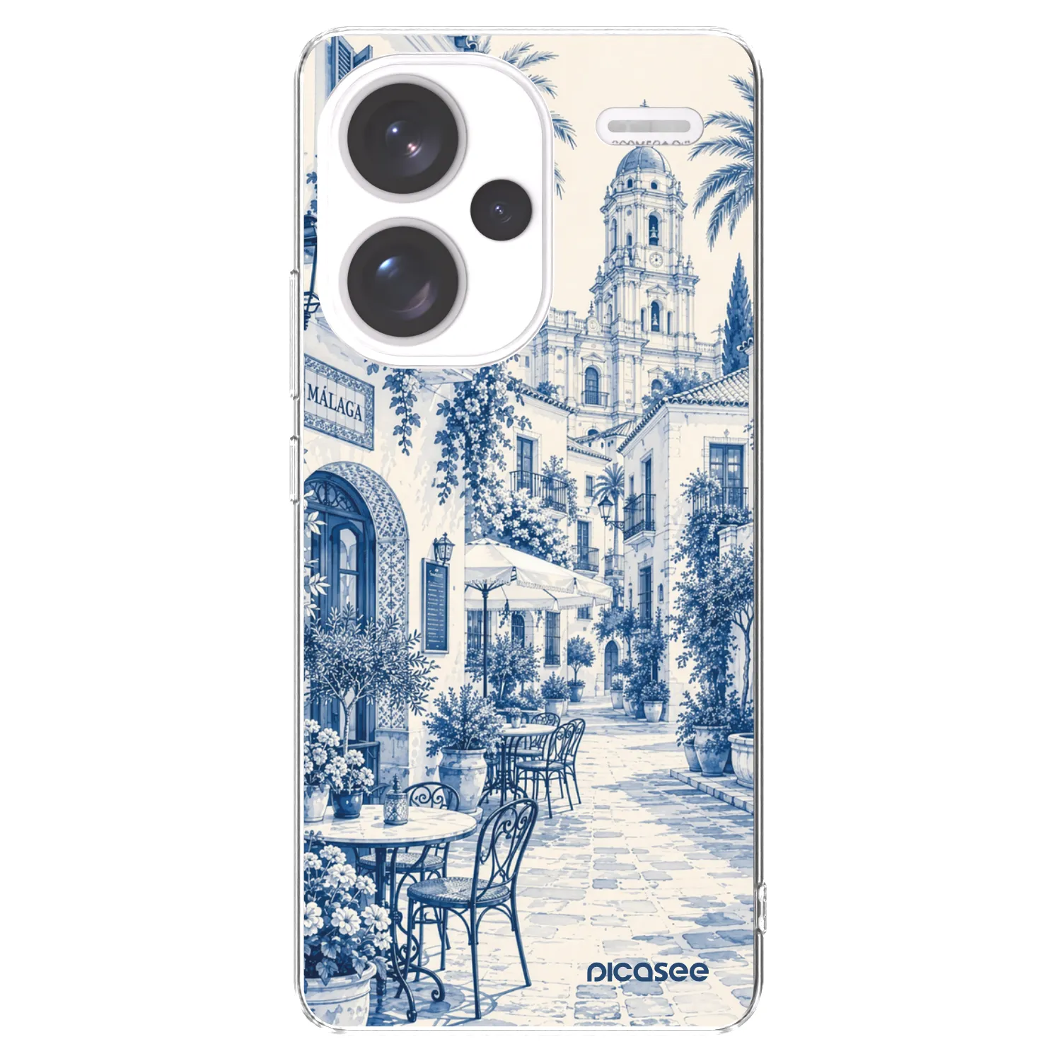 Picasee silikonowe przeźroczyste etui na Xiaomi Redmi Note 13 Pro+ 5G - Calle Azul