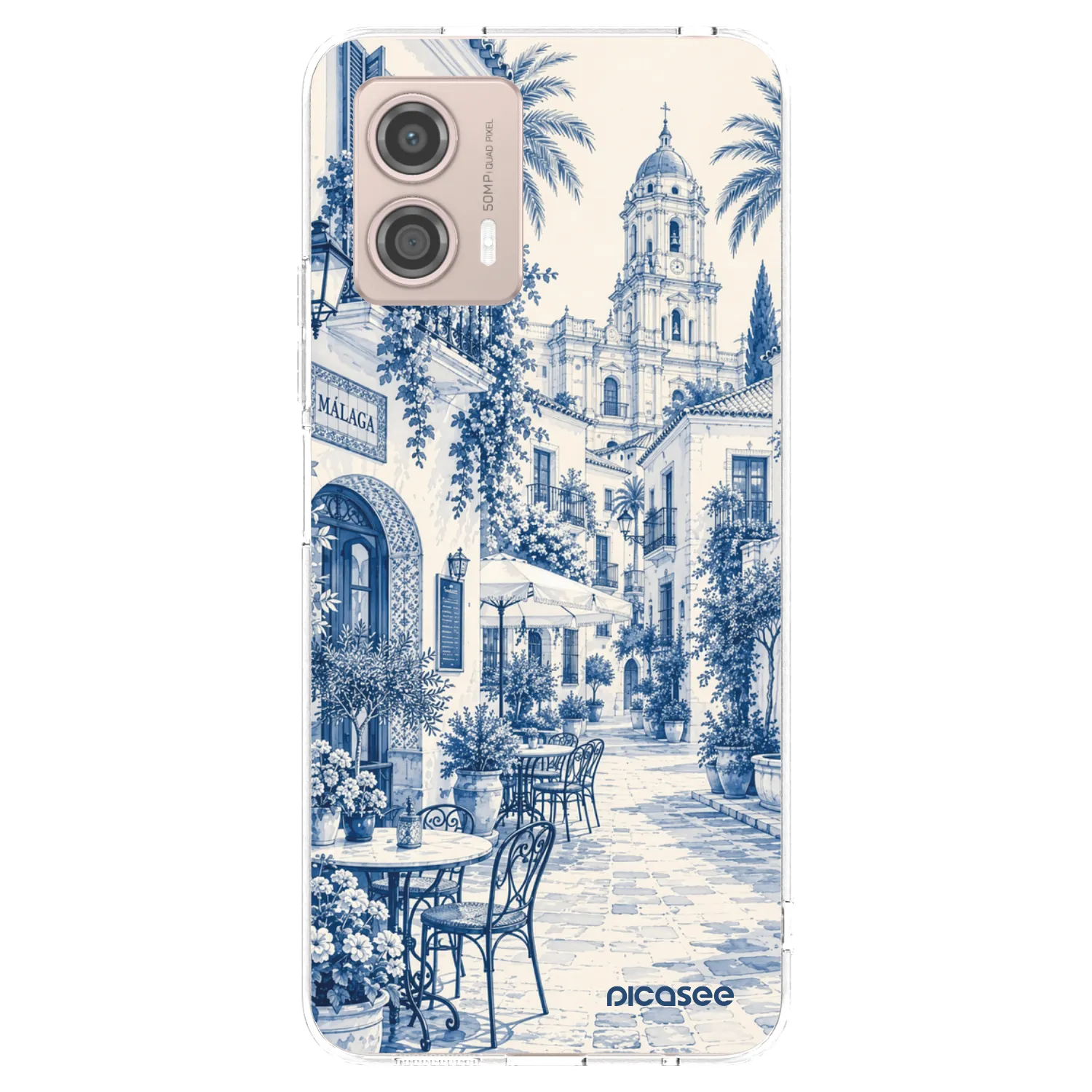 Picasee silikonowe przeźroczyste etui na Motorola Moto G53 5G - Calle Azul