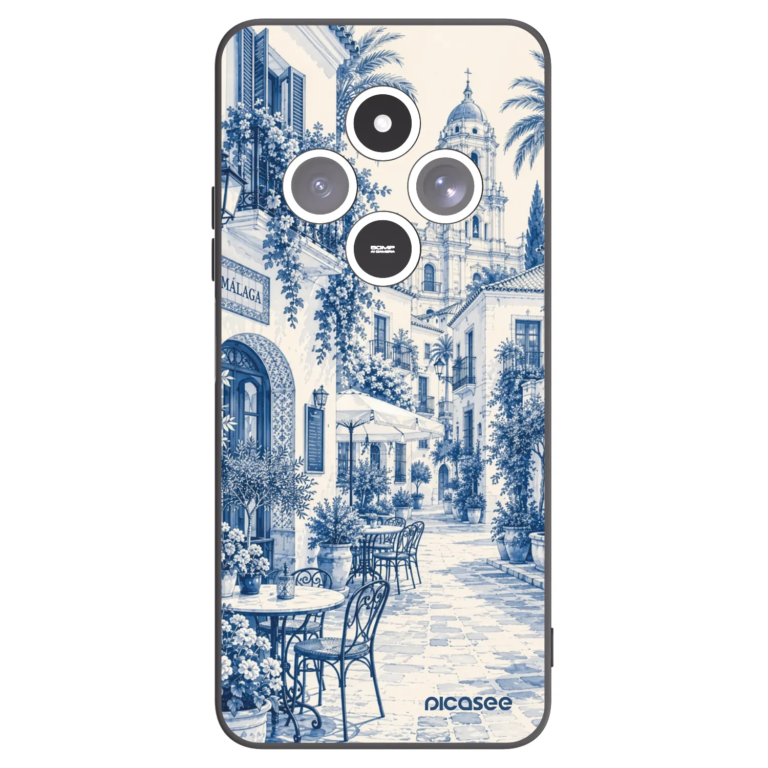Picasee silikonowe czarne etui na Xiaomi Redmi 14C - Calle Azul