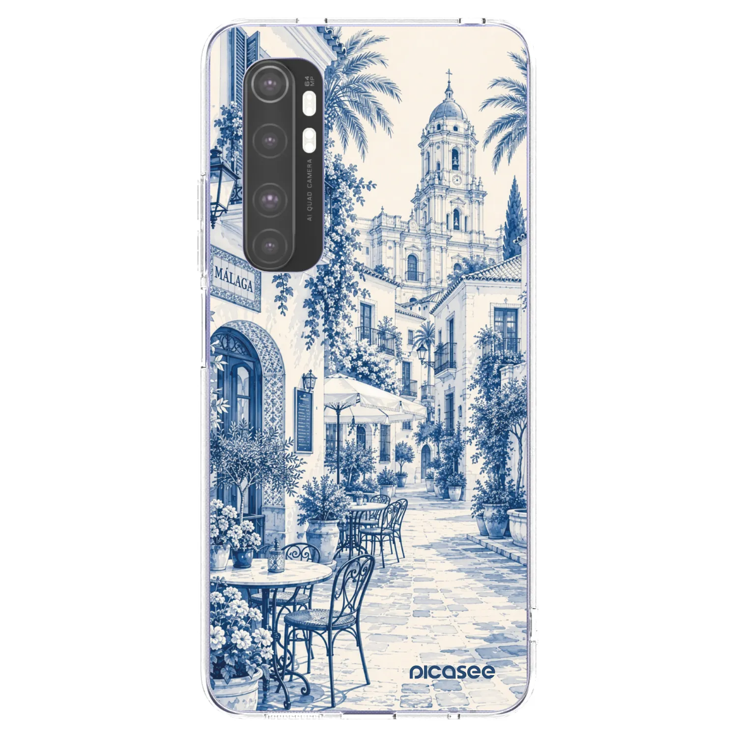 Picasee silikonowe przeźroczyste etui na Xiaomi Mi Note 10 Lite - Calle Azul