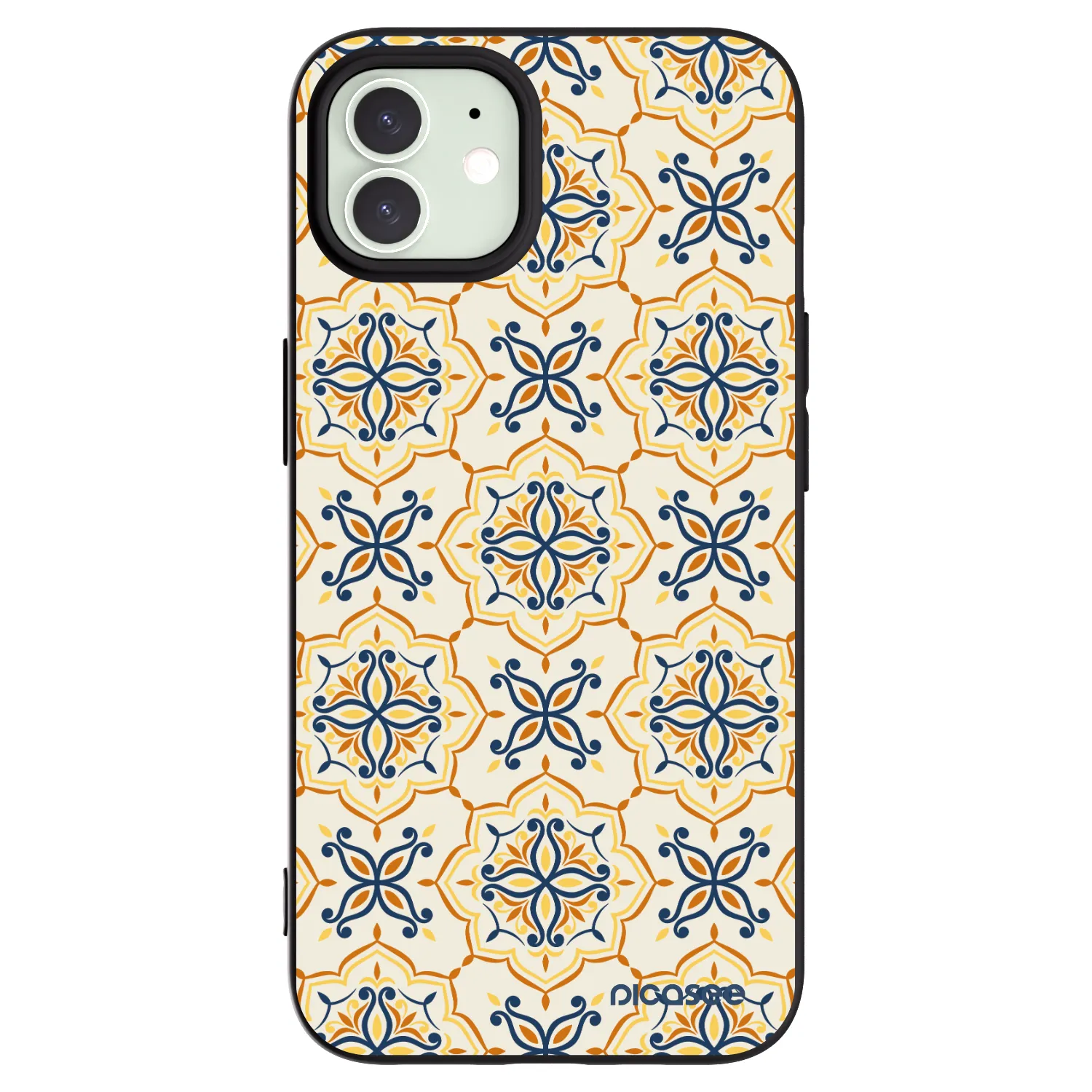 Picasee silikonowe czarne etui na Apple iPhone 12 - Majolica