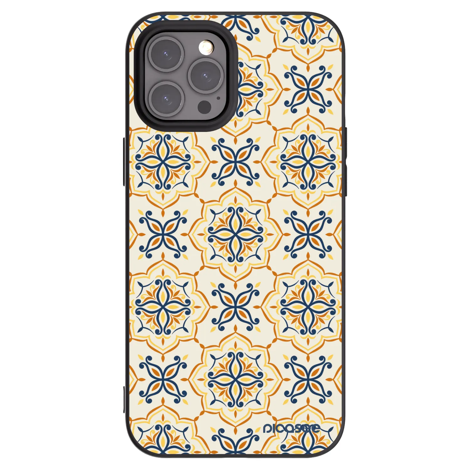 Picasee silikonowe czarne etui na Apple iPhone 12 Pro Max - Majolica
