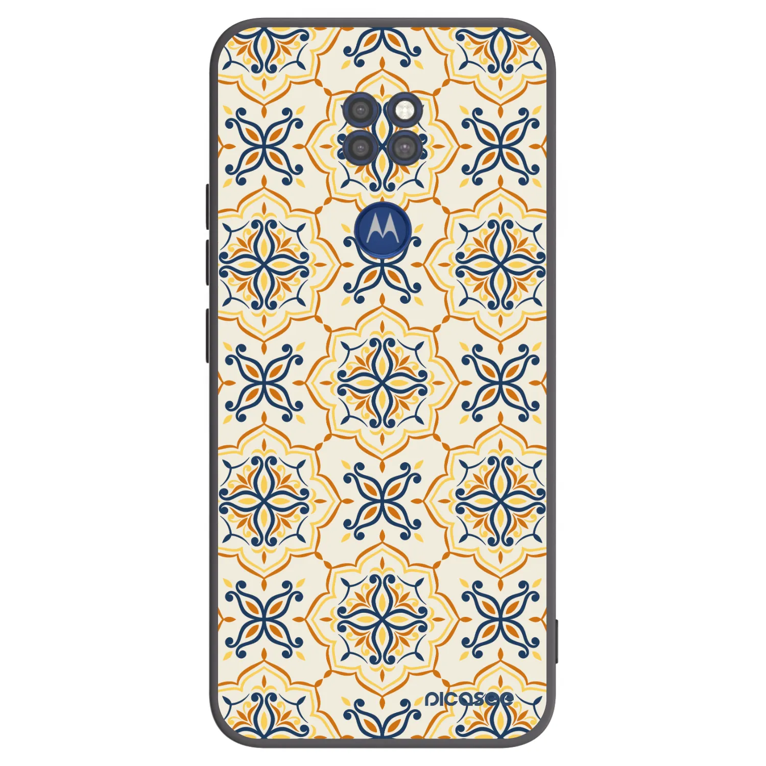 Picasee silikonowe czarne etui na Motorola Moto G9 Play - Majolica