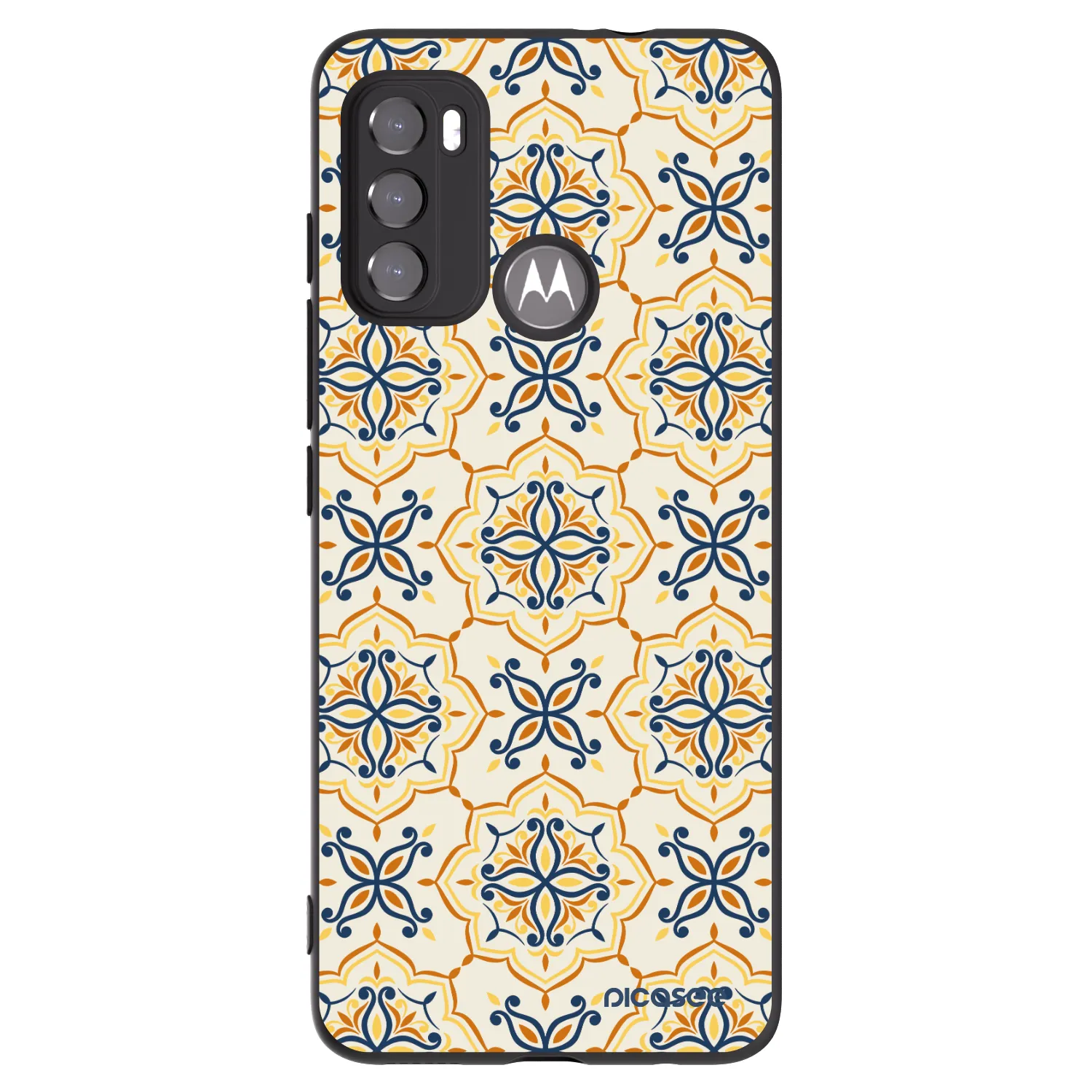Picasee silikonowe czarne etui na Motorola Moto G60 - Majolica