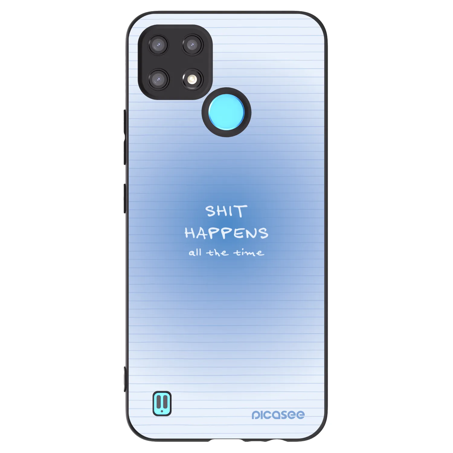 Picasee silikonowe czarne etui na Realme C21 - Oops Memo