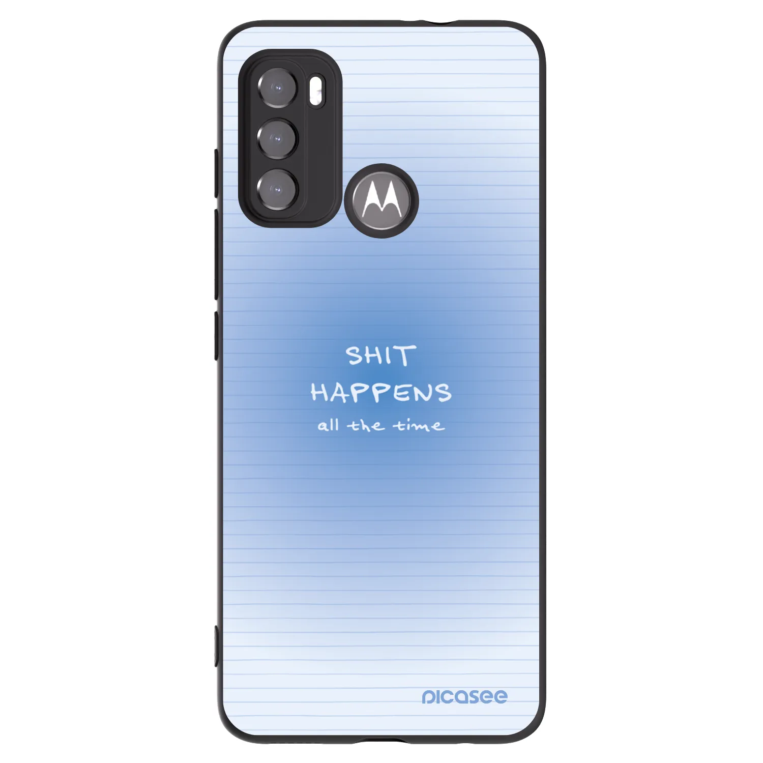 Picasee silikonowe czarne etui na Motorola Moto G60 - Oops Memo