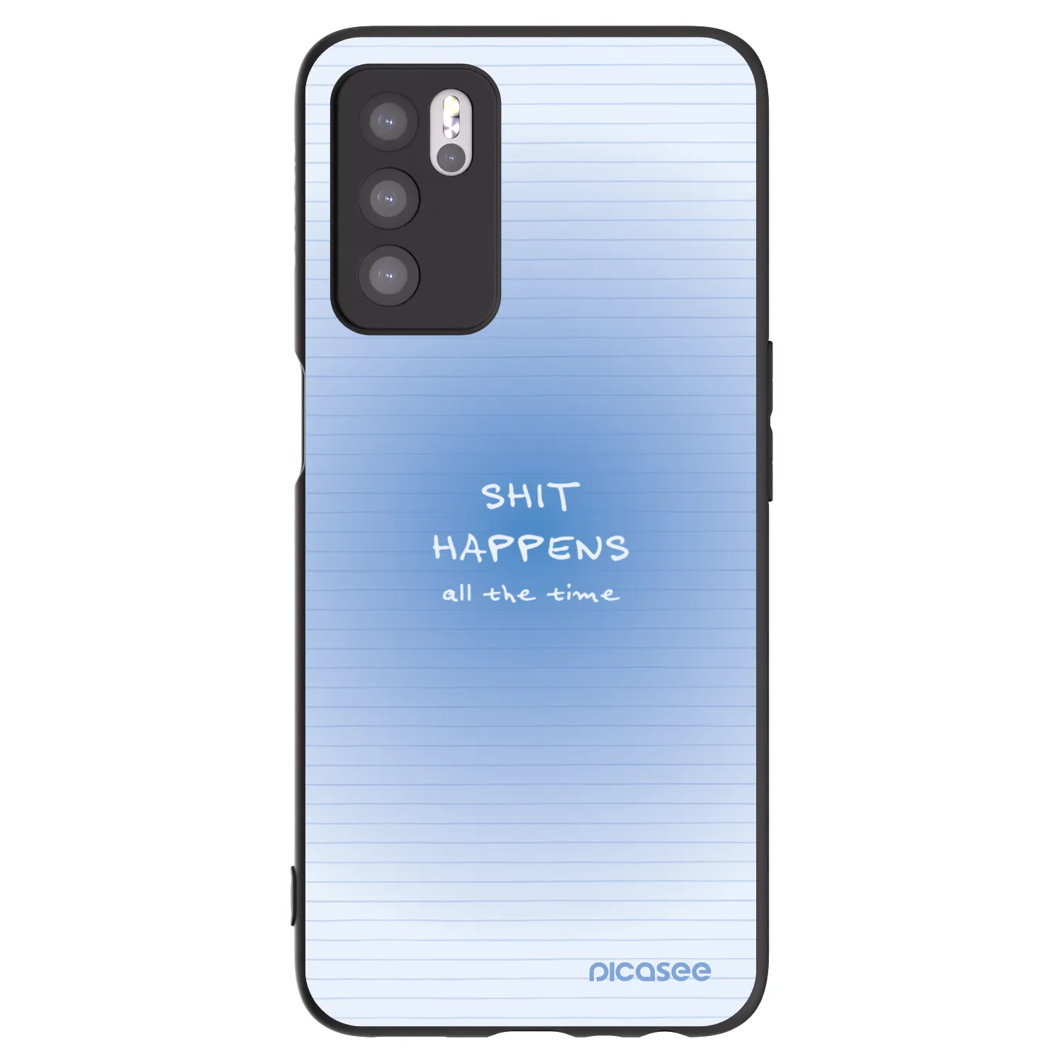 Picasee silikonowe czarne etui na OPPO A16s - Oops Memo