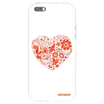 Picasee silikonowe przeźroczyste etui na Apple iPhone 5/5S/SE - Big heart