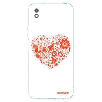 Picasee silikonowe czarne etui na Xiaomi Redmi 9A - Big heart