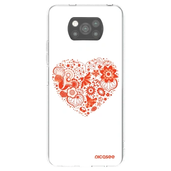 Picasee silikonowe czarne etui na Xiaomi Poco X3 - Big heart