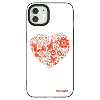 Picasee silikonowe czarne etui na Apple iPhone 12 Pro - Big heart