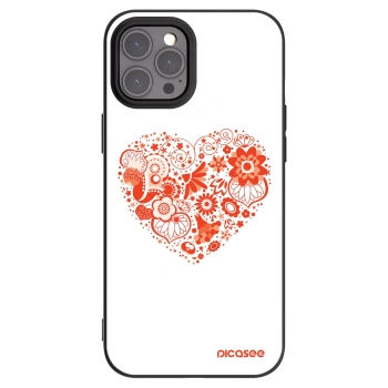 Picasee silikonowe czarne etui na Apple iPhone 12 Pro Max - Big heart