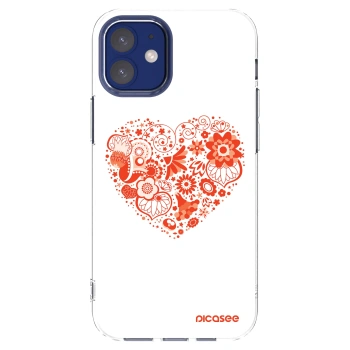 Picasee silikonowe przeźroczyste etui na Apple iPhone 12 mini - Big heart