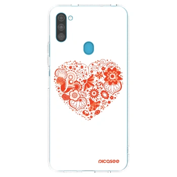 Picasee silikonowe przeźroczyste etui na Samsung Galaxy M11 - Big heart