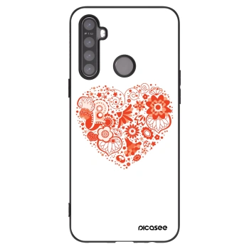 Picasee silikonowe czarne etui na Realme 6i - Big heart