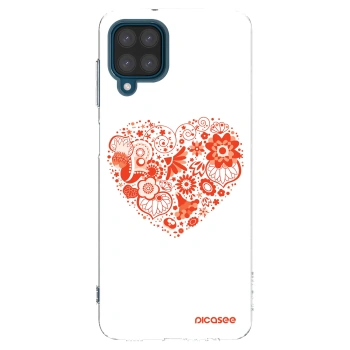 Picasee silikonowe przeźroczyste etui na Samsung Galaxy A12 A125F - Big heart