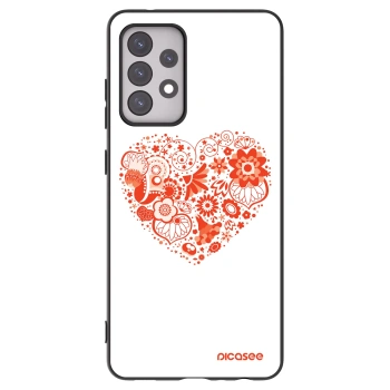 Picasee silikonowe czarne etui na Samsung Galaxy A52 5G A525F - Big heart