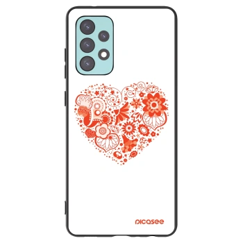 Picasee silikonowe czarne etui na Samsung Galaxy A72 A725F - Big heart