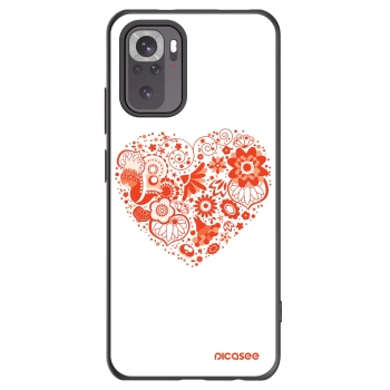Picasee silikonowe czarne etui na Xiaomi Redmi Note 10S - Big heart