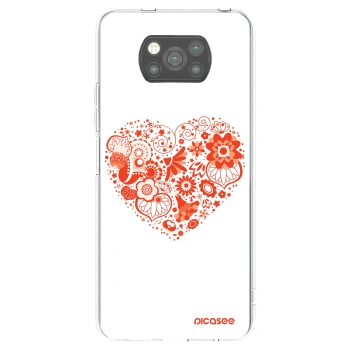 Picasee silikonowe czarne etui na Xiaomi Poco X3 Pro - Big heart