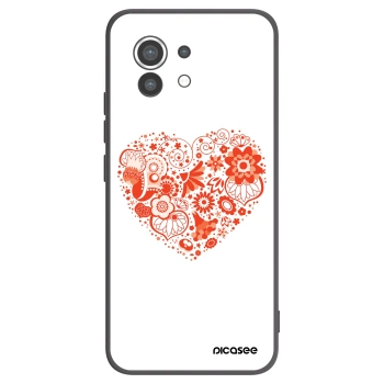 Picasee silikonowe czarne etui na Xiaomi Mi 11 - Big heart