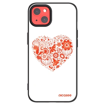 Picasee silikonowe czarne etui na Apple iPhone 13 - Big heart