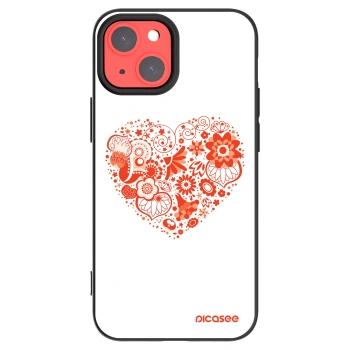 Picasee silikonowe czarne etui na Apple iPhone 13 mini - Big heart