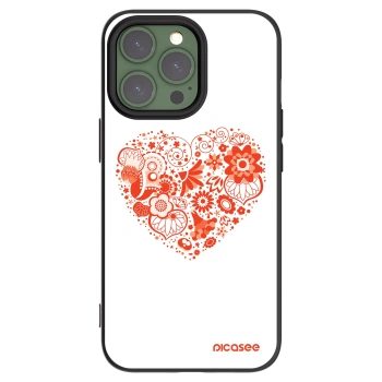 Picasee silikonowe czarne etui na Apple iPhone 13 Pro - Big heart