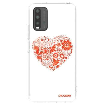 Picasee silikonowe czarne etui na Xiaomi Redmi 9T - Big heart