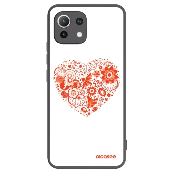 Picasee silikonowe czarne etui na Xiaomi 11 Lite 5G NE - Big heart