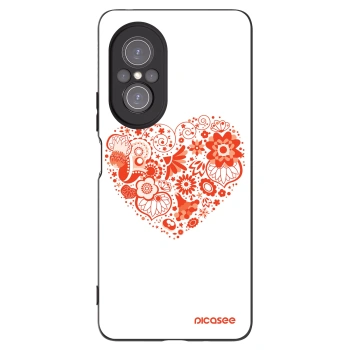 Picasee silikonowe czarne etui na Huawei Nova 9 SE - Big heart