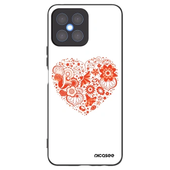 Picasee silikonowe czarne etui na Honor X8 4G - Big heart