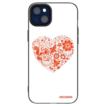 Picasee silikonowe czarne etui na Apple iPhone 14 Plus - Big heart