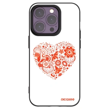 Picasee silikonowe czarne etui na Apple iPhone 14 Pro - Big heart