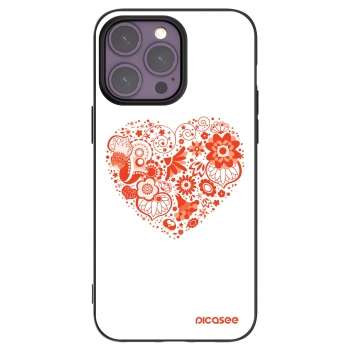 Picasee silikonowe czarne etui na Apple iPhone 14 Pro Max - Big heart