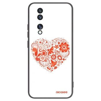 Picasee silikonowe czarne etui na Honor 70 - Big heart