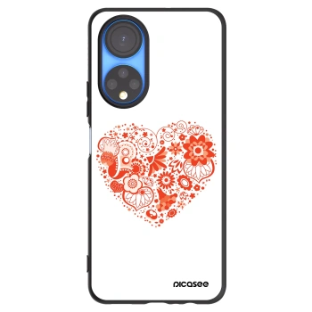 Picasee silikonowe czarne etui na Honor X7 - Big heart