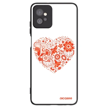 Picasee silikonowe czarne etui na Motorola Moto G32 - Big heart