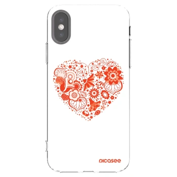 Picasee silikonowe przeźroczyste etui na Apple iPhone X/XS - Big heart