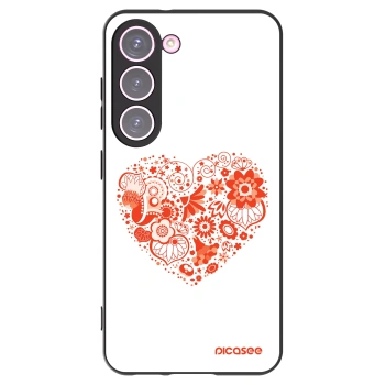 Picasee silikonowe czarne etui na Samsung Galaxy S23 5G - Big heart