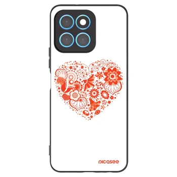 Picasee silikonowe czarne etui na Honor X6 - Big heart