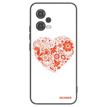 Picasee silikonowe czarne etui na Xiaomi Poco X5 - Big heart